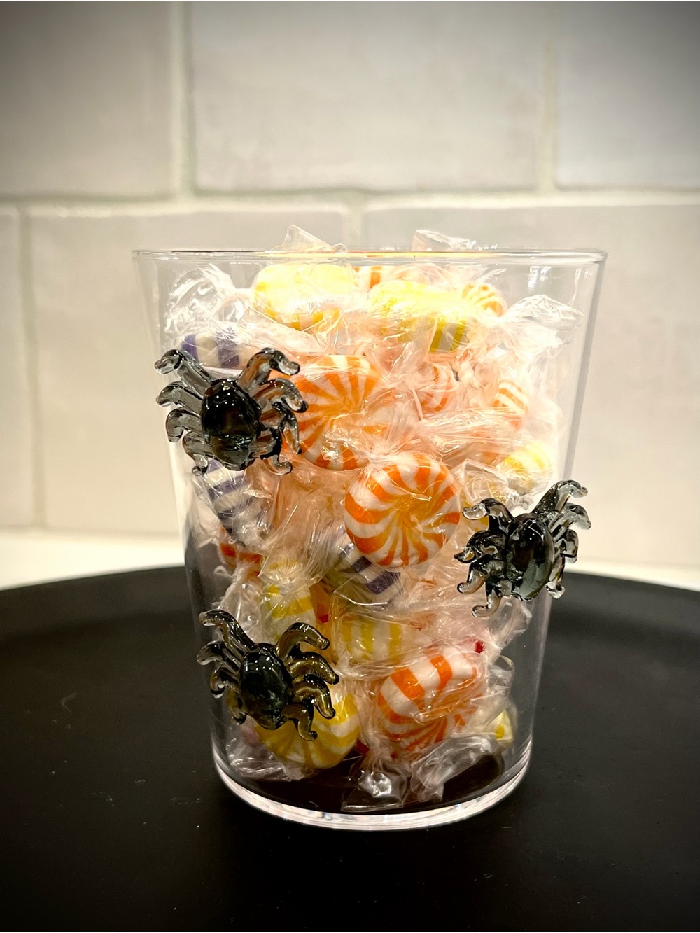 Anthropologie 3D Halloween Icon Juice Glass, Spider